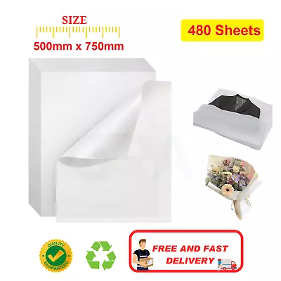 480 White Tissue Paper Acid Free Clothes Storage Wrapping Large Sheets 500 X 750 • £13.89