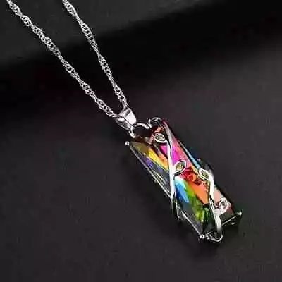 Magical Colorful Crystal Branch Pendant Necklace Fine Jewelry Gift For Women 20  • $13.99