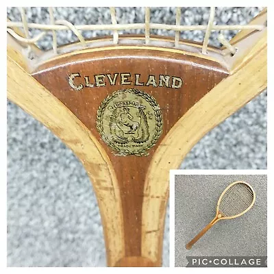 Vintage Antique Horesman CLEVELAND Tennis Racket Teardrop  Wooden • $39