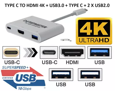 Type C To USB-C HDMI USB 3.0 Adapter Converter Cable 5 In 1 Hub For MacBook Air • $9.45