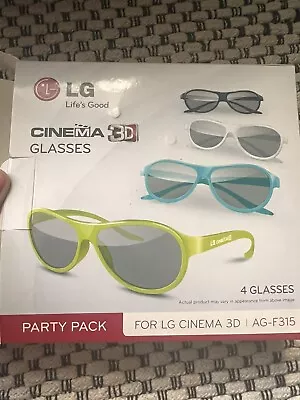 LG Cinema 3D Glasses Party Pack For LG Cinema TV 3D AG-F315 - 4 Pairs Of Glasses • £3.99