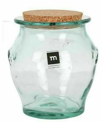 £7.12 • Buy  HAND MADE Glass Storage Jar Bottle Food Container Liquids Candle With Cork 1.5L