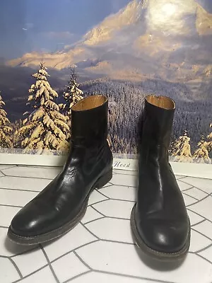 Frye Distressed  Behind  Zipper Men’s Ankle Leather Boots Black   Size 11.5  D • $75