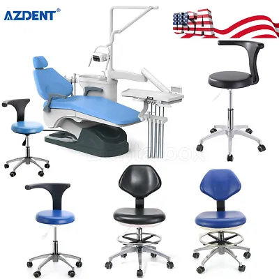 Dental Unit Chair Hard Leather+Dentist Stool/PU Leather Adjustable Rolling Chair • $188.17