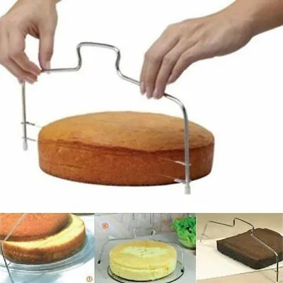 Stainless Steel Cake Cutter Adjustable Wire Slicer Leveler DIY Cake Baking Tool • £9.64