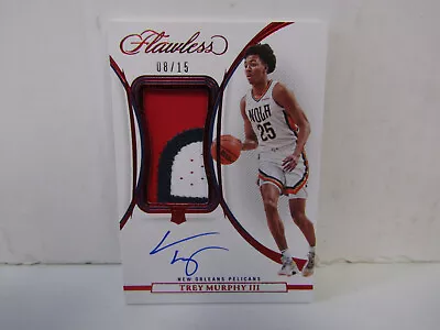 2021-22 Panini Flawless Trey Murphy Game Patch On Card Auto Ruby RC /15 Pelicans • $599.99