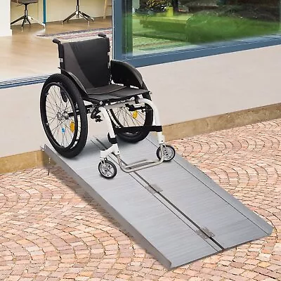 4FT Wheelchair Ramp Scooter Mobility Folding Ramps Compact & Portable Aluminum • $114.99