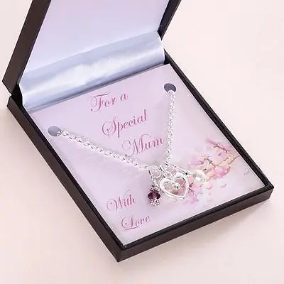 Birthstone NecklaceGift For Mum Sister Auntie Nanny Mummy Friend Daughter • £11.99