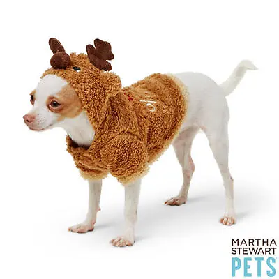 Martha Stewart Pets®  SANTA'S HELPER  Reindeer Holiday Hoodie Pullover Style XS • $21.99