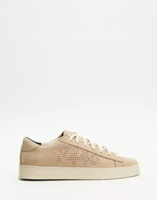 P448 Jack Au 9 EU 40 Beige Grey Leather Calf  Italian Premium Sneakers $529 • $395