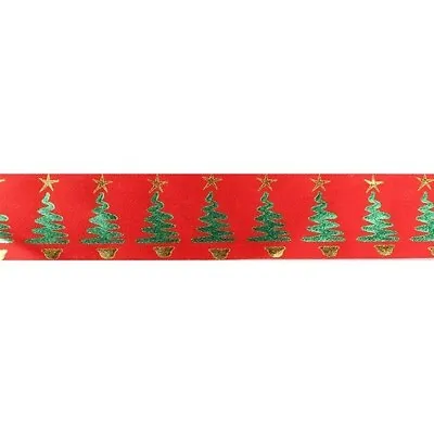 £0.99 • Buy Ribbon Christmas Cake 1 M 36mm Trees Metallic Green Gold Xmas Gift Present Wrap
