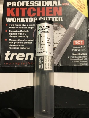 £29.95 • Buy TREND 3/83DC Professional Kitchen Worktop Router Cutter Flute 12.7mm Dia X 50.0m