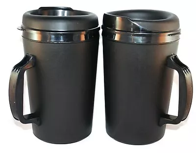 2 Foam Insulated 34 Oz ThermoServ Travel Mugs Black • $25.95