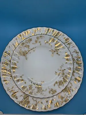 Minton Ancestral China Dinner Plates In The All Gold S 595 Pattern • $38