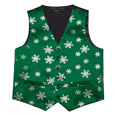 Mens Christmas Mens Suit Vest Holiday Festival Xmas Jacquard Waistcoat • $19.99