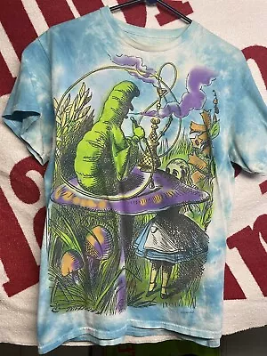 Liquid Blue Alice In Wonderland Tie Dye Shirt Sz Med 2015 Caterpillar Hookah • $14.99