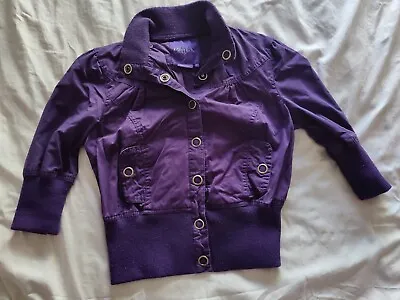 Miley Cyrus Max Azria Jacket Size L Purple Big Buttons Stylish Womens • $20