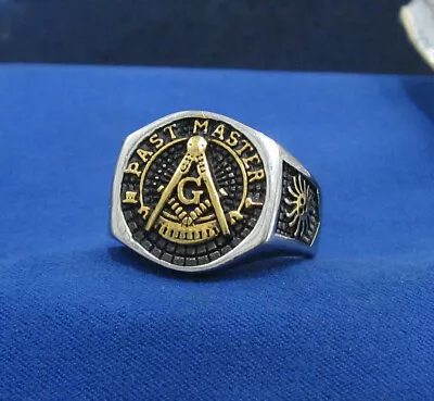 Vintage Large Past Master Masonic Ring Stainless Steel  • $45.95