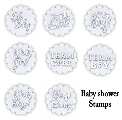 Baby Shower Embosser Stamp For Fondant Icing Cupcake Cake Cookie Topper Girl Boy • £3.85