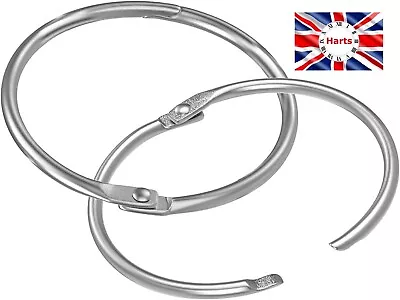 5 Units  Large 60mm Steel Hinged Folder Split Ring / Key Ring / Jailors Fob 6cm • £6.49