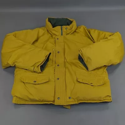 Vintage SNOW LAND Alaska Jacket Mens 48 XL Reversible Mustard Yellow Down Coat  • $45.05