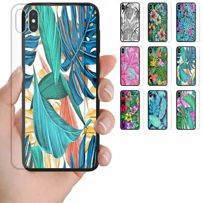 For OPPO Series Tropical Leaf Print Tempered Glass Back Case Mobile Phone #1 • $14.98