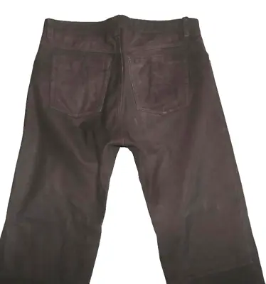   JCC   Men's Leather Jeans/Nubuk- Pants Dark Braun Size 48 Approx. W33   / • $41.41