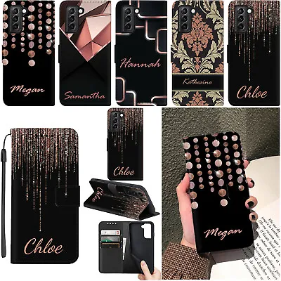 Personalised Case For Samsung Galaxy S23 S22 A13 A53 Wallet Leather Phone Cover • $12.79