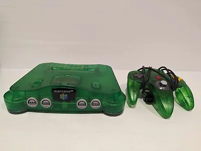 NINTENDO 64 GAME CONSOLE JUNGLE GREEN COMPLETE + Jumper Pak • $349.95