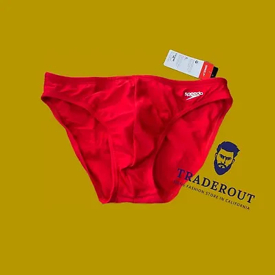 Speedo Men Red Solar Swim Brief Bikini Swimwear Size 30 32 34 36 38 • $40.50