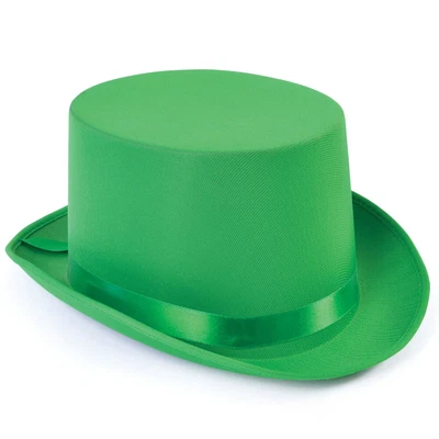 £10.19 • Buy Green Top Hat Satin St Patricks Day Fancy Dress Headwear Accessory Mad Hatter