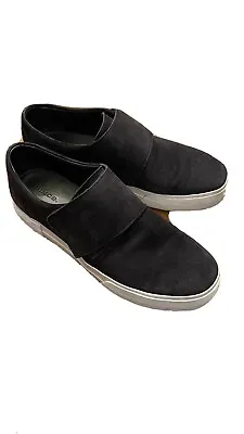 $159 Vince Women's Black Cage Suede Skate Slip-On Sneakers Shoes Size 9.5 • £48.25