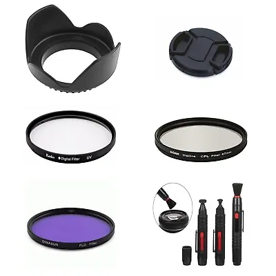 $24.74 • Buy SA25 49mm Camera Bundle Lens Hood Cap UV CPL FLD Filter Brush Set For Sony Lens