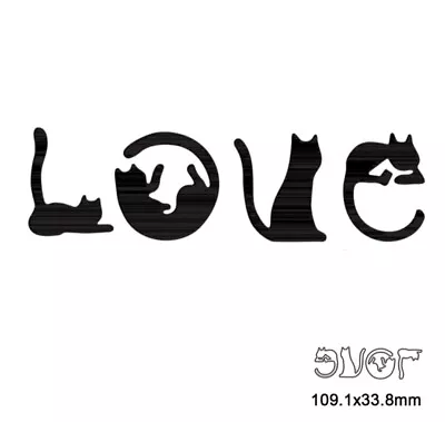Cats Metal Cutting Die Love Word Die Cutter Card Making Cat Love Craft Shapes • £3.49