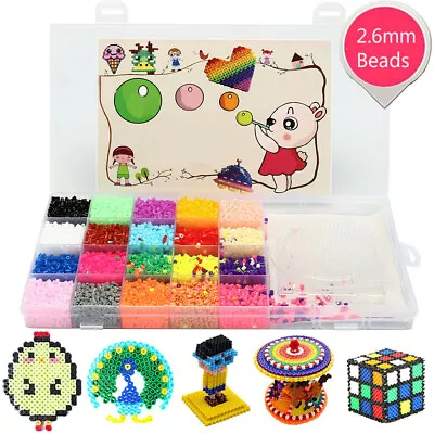 11000Pcs 2.6mm Toys Fuse Perler 3 Pegboards Hama Beads Set Educational 20 Colors • $25.91