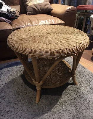 £45 • Buy Beautiful Bambo And Wicker Coffee Table. Mid Century Furniture