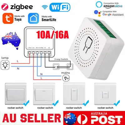 MINI WiFi ZigBee Smart Switch Module Timer Wireless Switches For Alexa Google~🥇 • $16.06
