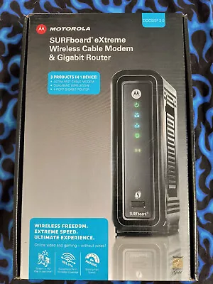 Motorola SBG6580-G228 SURFboard Black 4 LAN3.0 Wi-Fi Modem/Router   FREE SHIPPIN • $27