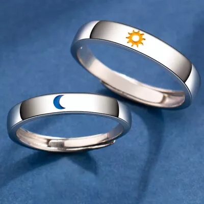 2 Pcs You Are My For Sun & Moon Set Copper Plated Couples Promise Rings • $15.84