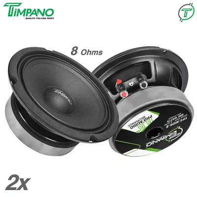 2x Timpano Audio TPT-MD6-8 Pro Audio Midrange Speakers 6.5  8 Ohm 1200w Package • $69.90