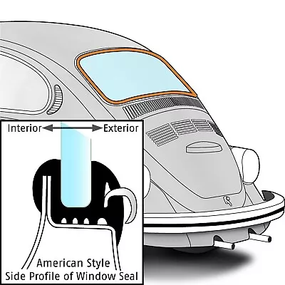 American Style Windshield / Rear Window Weatherstrip For 1972-77 VW Beetle Sedan • $49.95