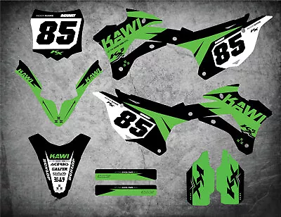 Custom Graphics Full Kit For Kawasaki KX 85 2014 - 2021 KING Style Stickers • $249.90