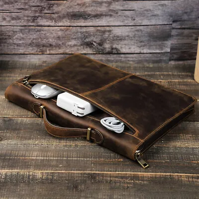 Genuine Leather Laptop Bag Protective Sleeve Cover Handbag For MacBook Pro 14.2  • $54.99