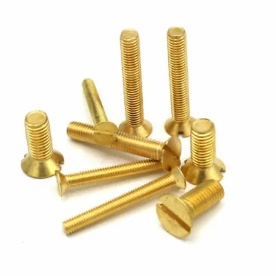 £1.20 • Buy Solid Brass Slotted Countersunk Machine Screws Slot Csk Head Bolts M3 M4 M6 