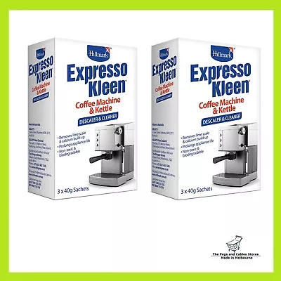 6 Sachets Hillmark Expresso Kleen Coffee Machine Kettle Descaler Cleaner • $35