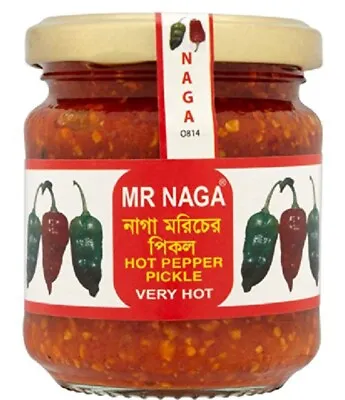 3 X Mr Naga HOT Chilli Pickle Pepper Bangladeshi Bengali Scotch Bonnet 190g Jars • £11.99
