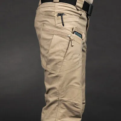 Tactical Mens Cargo Pants Waterproof Work Hiking Combat Outdoor Trousers Pants • $32.99