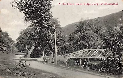 Herr's Island Bridge Shenandoah River Harper's Ferry West Virginia WV 1910 PC • $39.95