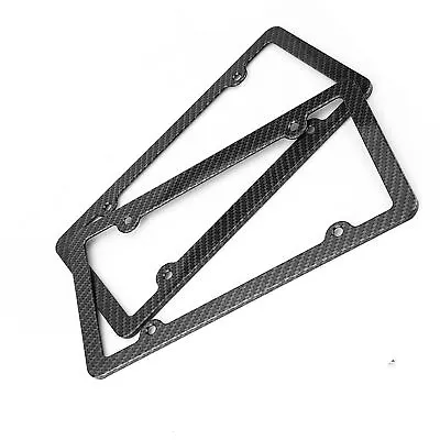 ✈2pcs Carbon Fiber License Number Plate Frame Cover With Screw Cover For • $20.56