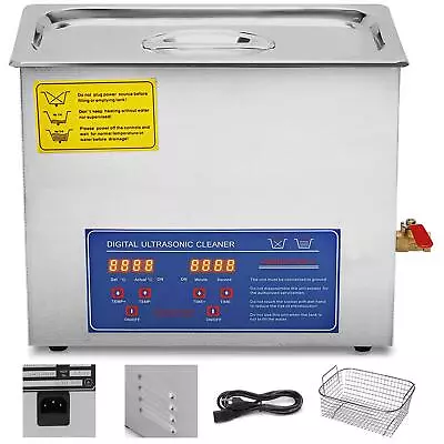 6L Stainless Steel Ultrasonic Cleaner With LED Display Timer & Heater Basket • $102.90